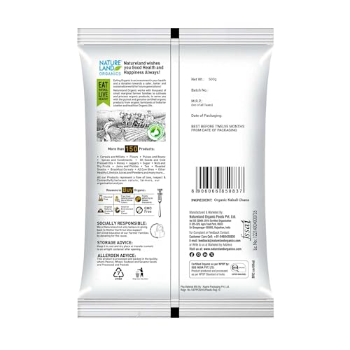 Image of Natureland Organics Kabuli Chana /White Chana /Chole 500 Gm (pack of 2)