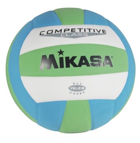 MIKASA Competitiva de Voleibol, Color Verde/Blanco/Azul, tamaño Talla única