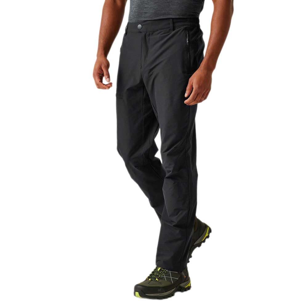 Regatta Mens Highton II Walking Trousers Water Repellent Hiking Pants Black