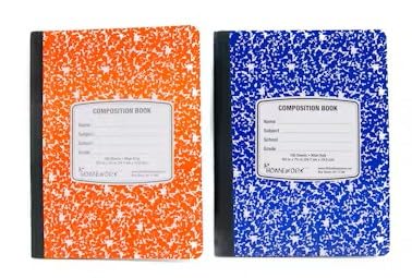 Carnets de composition durables à lignes larges avec couvertures marbrées résistantes - 4
