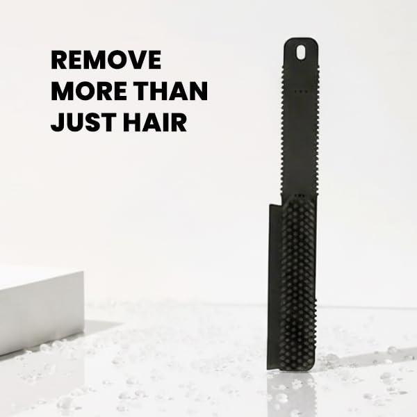Image of MenzaPro Rubber Pet Hair Brush - Natural Rubber Electrostatic Fur Remover for Car Seats, Carpets, Upholstery & Clothing
