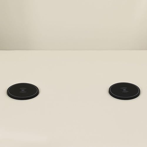 Miniatura 7 de Juego de sofá reclinable eléctrico con LED, juego de sofá reclinable de cuero, juego de muebles de sala con carga USB (blanco crema, versión