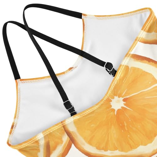 KLL Orange Slice Girl 1 Piece Bathing Suit Summer Swimming Suits Adjustable Strap UPF 50+4