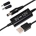 KUNCAN 5ft USB 5v to DC 12v Step Up Converter Cable, USB Port Voltage Converter to DC 5.5 x 2.1mm Connector