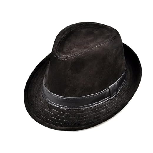 Leather Hat Winter Genuine Leather Top Hats For Men Women British Gentlemen Wide Brim Fedoras 55-60cm(Svart,XXL 59 60cm)
