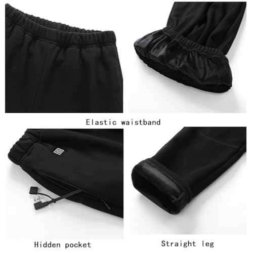 Guimuer Thermal Heated Pants with 12 Heating Zones for Outdoor Skiing and Motorcycling (Power Bank Not Included)