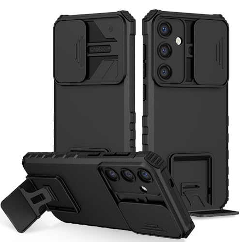 Image of Back Cover Case for Samsung Galaxy S24 Plus 5G | Sliding Camera Shield | Stereoscopic Stand | 360 Protection Mobile Cover for Samsung Galaxy S 24 Plus / S24 Plus 5G | PC, Black Back Cover