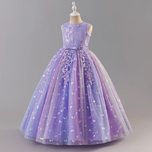 Girls Flower Vintage Lace Princess Long Dress for Kids Tulle Pageant Formal Party Wedding Floor Dance Evening Gown3