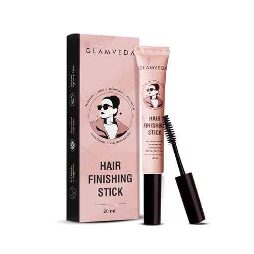 GLAMVEDA Frizz Free Hair Finishing Stick | Anti Frizz Hair Fix Gel Stick | Non-Greasy & Non-Sticky | Anti Flyaways & Baby Hair Fixer | 24 Hours Stay | With Rice Water | 20ml Pack Of 1