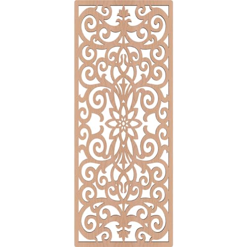 Image of Buel Decorative Pierced Fretwork Wood Wall Panels, 9 3 /8 inchW x 24 3 /8 inchH x 3 /8 inchT, Alder