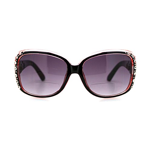 JuicyOrange Womens Bifocal Lens Sunglasses Oversized Square Rhinestone Frame3