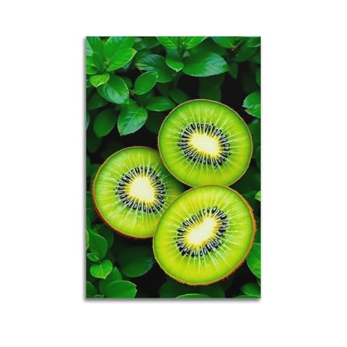 Kiwis aux fruits avec feuilles ZHOUKEG décoration murale 60x90cm
