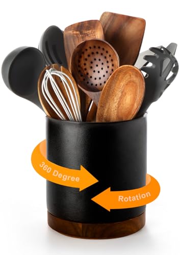 Nucookery 360° Rotating Utensil Holder (Stone Black)