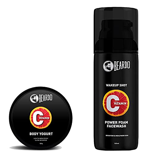 Beardo Vitamin C Power Foam Facewash 130 ml and Vitamin C Body Yogurt for All Day Moisturization (Pack of 2)
