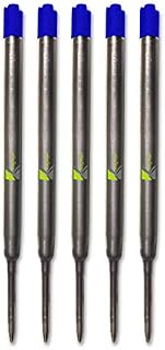 5 x Blue Compatible Medium Ballpoint Soft Roll Refill for Parker Pens - Blue (Pack of 5)