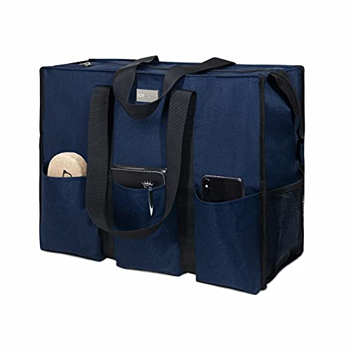 Image of TOPDesign Utility Water Resistant Tote Bag with 13 Pockets, Zipper Closure
