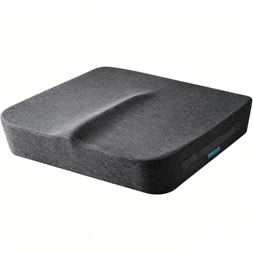 bonmedico Sitzkissen orthopädisch - Ergonomisches Memory Foam Kissen für Bürostuhl, Auto, Rollstuhlkissen oder Sitzerhöhung für Erwachsene - Wellness Grau