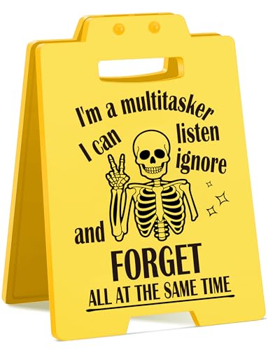 Funny Cat Vomit Caution Sign, Humorous Desk Sign for Cat Lovers, Perfect Cat Mom or Cat Dad Christmas Gag Gifts for Pet Owners, Best Friends, Cat Enthusiasts, Cat Themed Home Office Decor