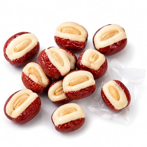 Bocadillo De Azufaifa Relleno, Dulce De Leche De Azufaifa De 3 Capas Con Anacardo, Envasado Al Vacío Individual, Regalo De Ocio Diario Portátil De 500 G(500g)