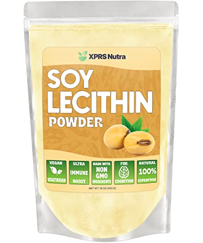 Image of XPRS Nutra Soy Lecithin Powder Food Grade Fat Emulsifier - Suitable for Cooking, Baking and More - Vegan Friendly Soy Lecithin Powder Cooking Aid (16 Ounce)