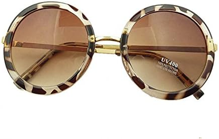 Mei Kaidi Leopard Sunglasses Lovely Big Round Glasses Prince Mirror Round Frame Sunglasses