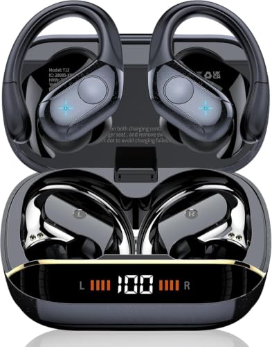 Image of 75H Sports Wireless Earbuds Bluetooth 5.4 Headphones Stereo Deep Bass,Black