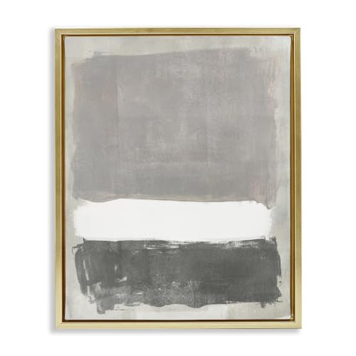 Abstract Neutral Tones Blocked, 17 x 21 Inch Canvas in Floater Frame