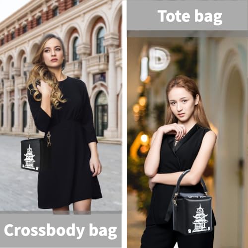 Image of Crossbody Purses and Handbags for Women PU Leather Chinese Takeout Box Totes Top Handle Satchel Shoulder Bag