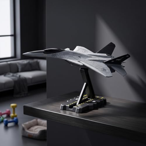 Avión militar con soporte decorativo predolo maqueta de colección pintada 5