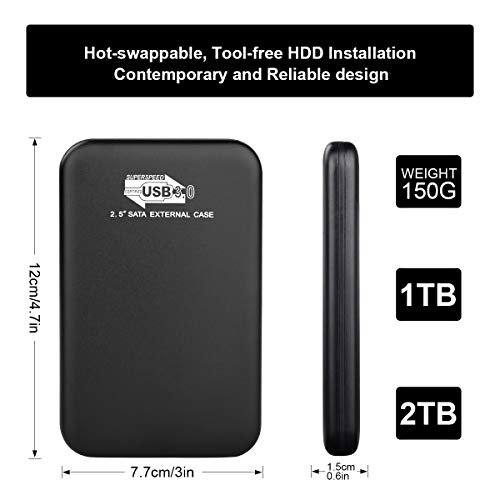 Externe Festplatte 2tb Type C USB 3.1 für PC, Mac, MacBook, Chromebook, Desktop, Laptop (2tb, Rot) – Bild 3