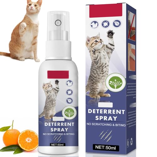 Spray repelente de gatos, 50 ml para gatos, aerosol para interiores, resistente a los arañazos, spray antiarañazos, para gatos, sedante para gatos, resistente a arañazos para plantas, suelos, muebles