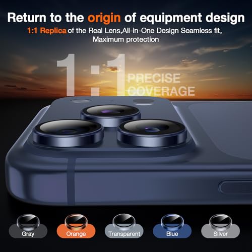 Image of LK 2 Pack for iPhone 17 Pro /17 Pro Max Camera Lens Protector [Top 9H+ Military Grade Shatterproof] One-Click Installation, Ultra-Tough HD, Individual Lens Protectors Scratch-resistant, Deep Blue