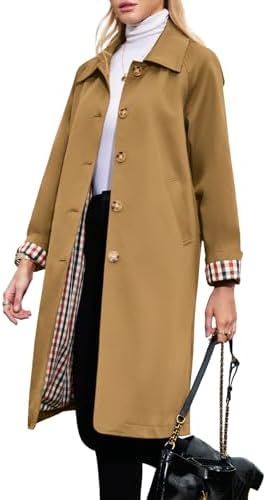 ELLEVEN Long Trench Coat for Women,Single Breasted Lapel Oversize...