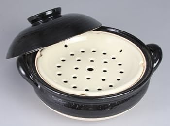 肌触りがいい 長谷園 【廃盤品】伊賀焼 ヘルシー蒸し鍋 アメ釉 土鍋 3