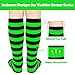 Green and Black Striped Socks Knee High Kids Halloween Socks Girl Tube Sock with Stripes Halloween Accessories for Kids