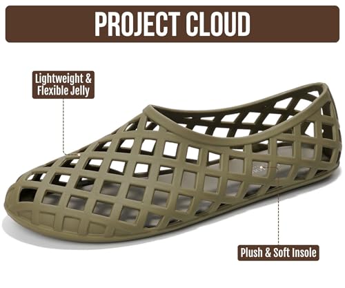 Image of Project Cloud Jelly Shoes Women - Lightweight & Water-Resistant Women's Flats Sandals - Non Slip Womens Shoes - Perfect Summer Jelly Flats for Women 2026 (Jellz)