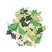 100 pcs Patch Mlberry Paper Leaves 37x23 mm Mulberry Paper Pine Leaves Scrapbooking Wedding DIY Craft Supplies Card, Artificial Leave (Mixed Green)
