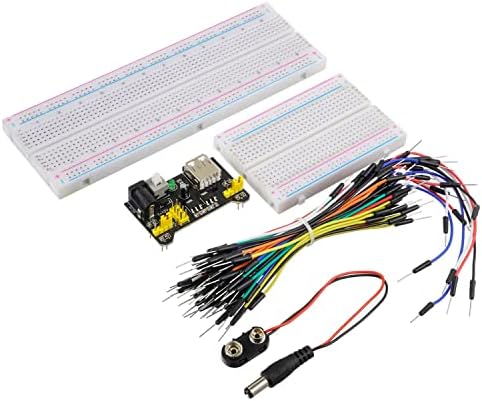 Breadboard Kit with Power Supply Module, Jumper Wires,Battery Clip,830 & 400 tie-Points Breadboard