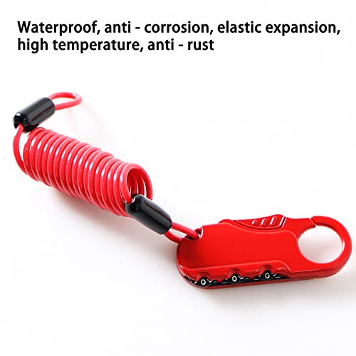 Motorcycle Helmet Lock, 3 Digit Combination Anti-Theft Mini Portable Bicycle Lock, Hardened Steel Bike Cable Lock For Helmets, Bicycles, Luggage, Backpacks, Electric Scooter, Strollers Etc #TOP7