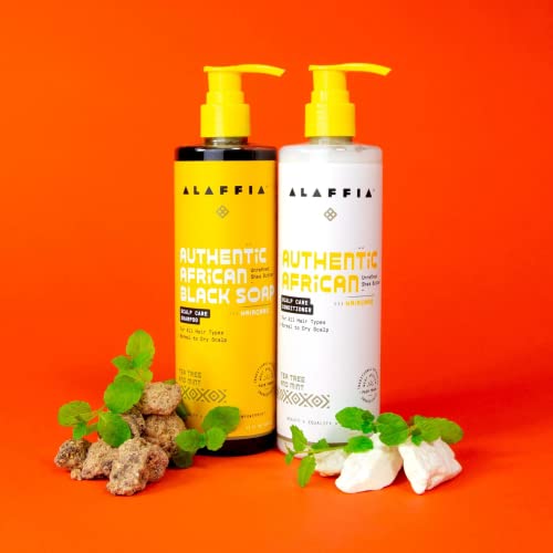 Alaffia Hair Care, Authentic African Black Soap Scalp Care Conditioner, Soothing Tea Tree & Mint - 12 Fl Oz #TOP4
