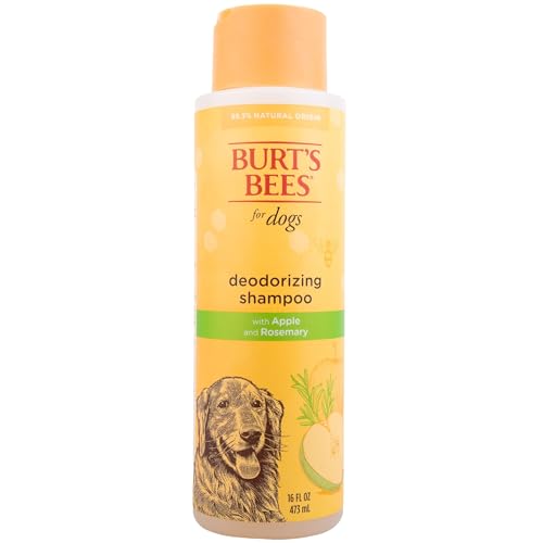 BURT'S BEES FOR PETS Deodorizing Dog Shampoo with Apple and Rosemary, 95% Natural Origin Formulas, Dog Deodorizing Shampoo - Gentle Dog Shampoo, Best Dog Shampoo for Smelly Dogs, 16 oz