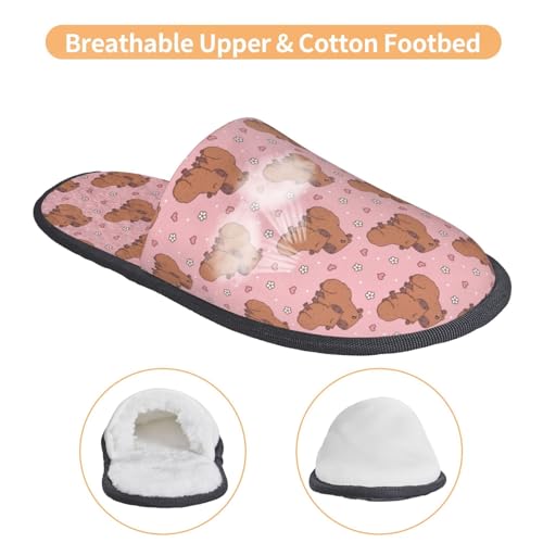 Heart Capybara Print Women Slippers Home Furry Shoes Keep Men Couples Shoes Warm For Women-4