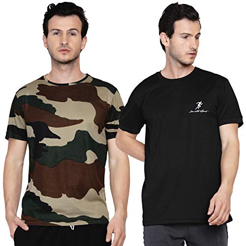 Image of Men's DRI FIT Sports Tshirt /SWEATPROOF /Anti Microbial /Extra Stretch /for Pickleball, Gym, Training, Badminton, Cricket, Tennis, Yoga, Golf (All Sports) All Colours & Sizes, Full & Half Sleeves