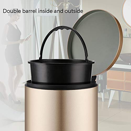 Caneca de basura de acero inoxidable 12L con tapa y pedal miniatura 3
