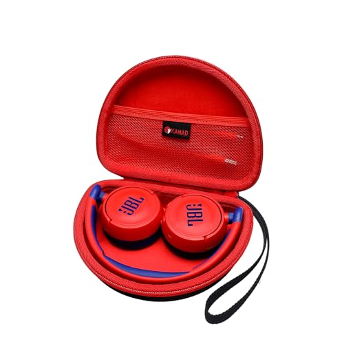 XANAD Etui pour Casque jbl jr310bt / Junior 320 BT Pochette Casque Audio bloothooh Sacoche sans Fil Pliable (Rouge)