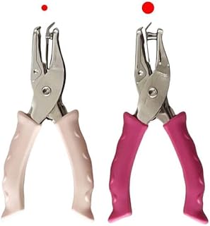 XIAOXGXF 1/4 and 1/8 Inch Small Single Hole Punch Paper Hole Puncher Mini Hole Puncher for DIY Craft Paper Tags (Pink and ...