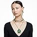 Swarovski Gema Necklace, Mixed cuts, Green, Gold-tone Finish