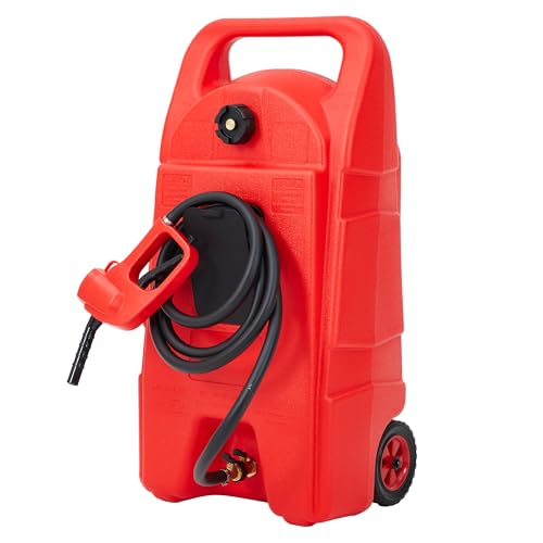 PeacefulHues Upgraded 15 Gallon Gas Tank, Heavy-Duty Fuel Can with Manual Transfer Pump & 10FT Hose...