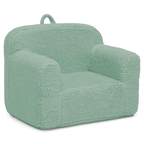 Image of Delta Children Sherpa Cozee Chair - Foam Kids Chair for Ages 18 Months and Up, Sage