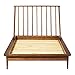 Walker Edison Mid Century Modern Solid Wood Spindle Platform Bed Headboard Footboard Bed Frame Bedroom, Twin, Caramel